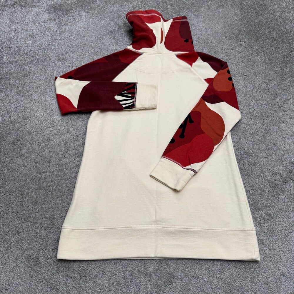 Burton Lima Tunic Funnel Neck Pullover Sweatshirt Womens Small Beige Red Floral - Picture 2 of 15
